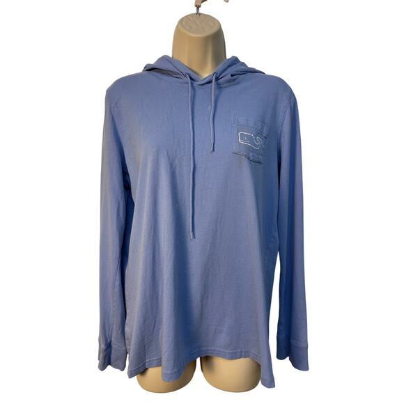 Vineyard Vines Tops - Vineyard‎ Vines Womens Blue Long Sleeve Whale Graphic Hoodie T-Shirt Size M